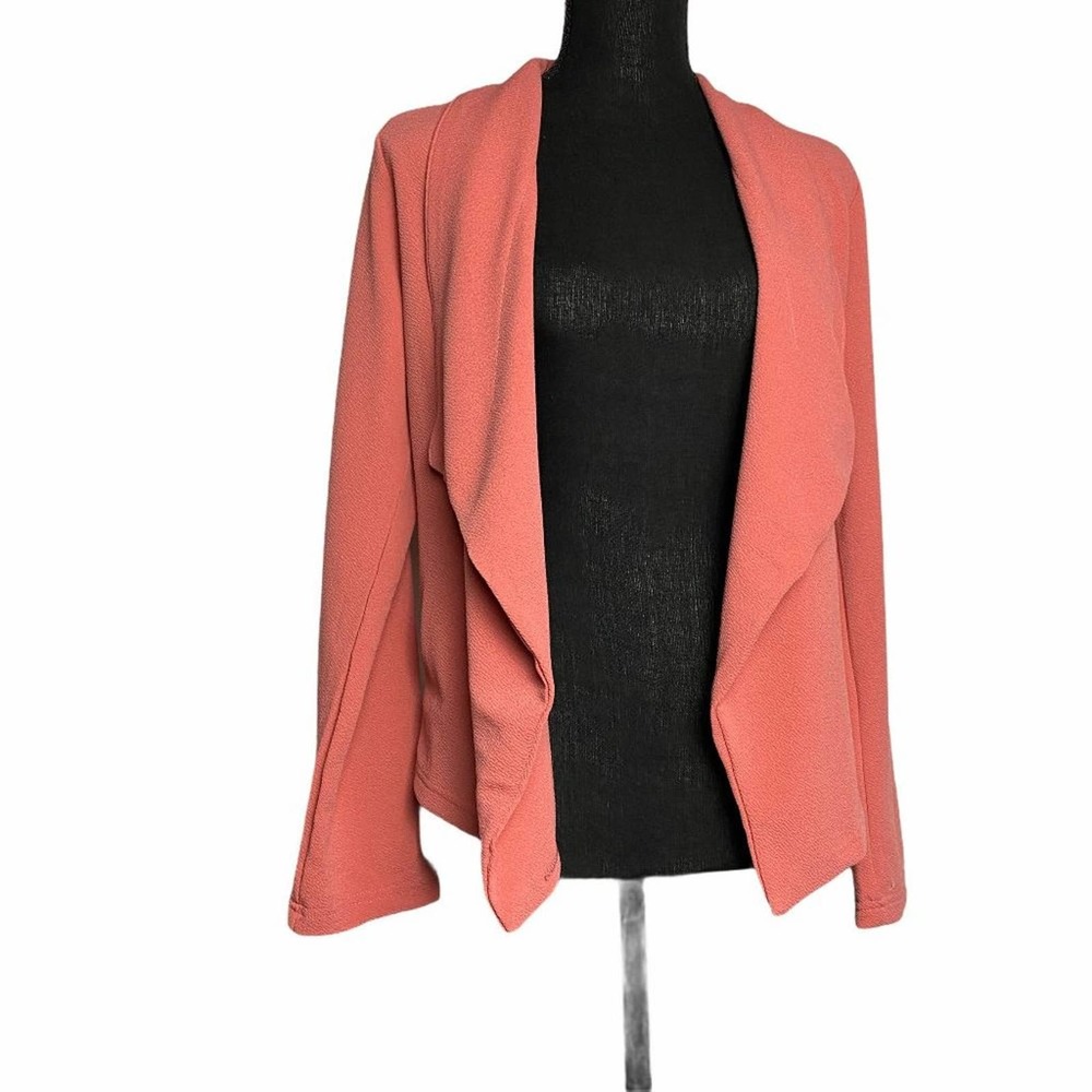 Doublju Pink Rose Open Front 3/4" Sleeve Cardigan